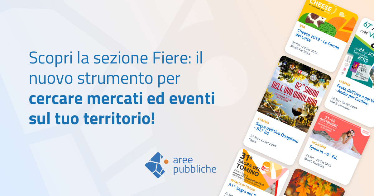 Scopri la sezione Fiere: il nuovo strumento per cercare mercati ed eventi sul tuo territorio!