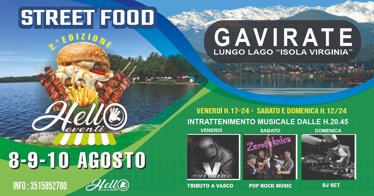 Locandina evento STREET FOOD - Gavirate, Lungolago Isola Virginia