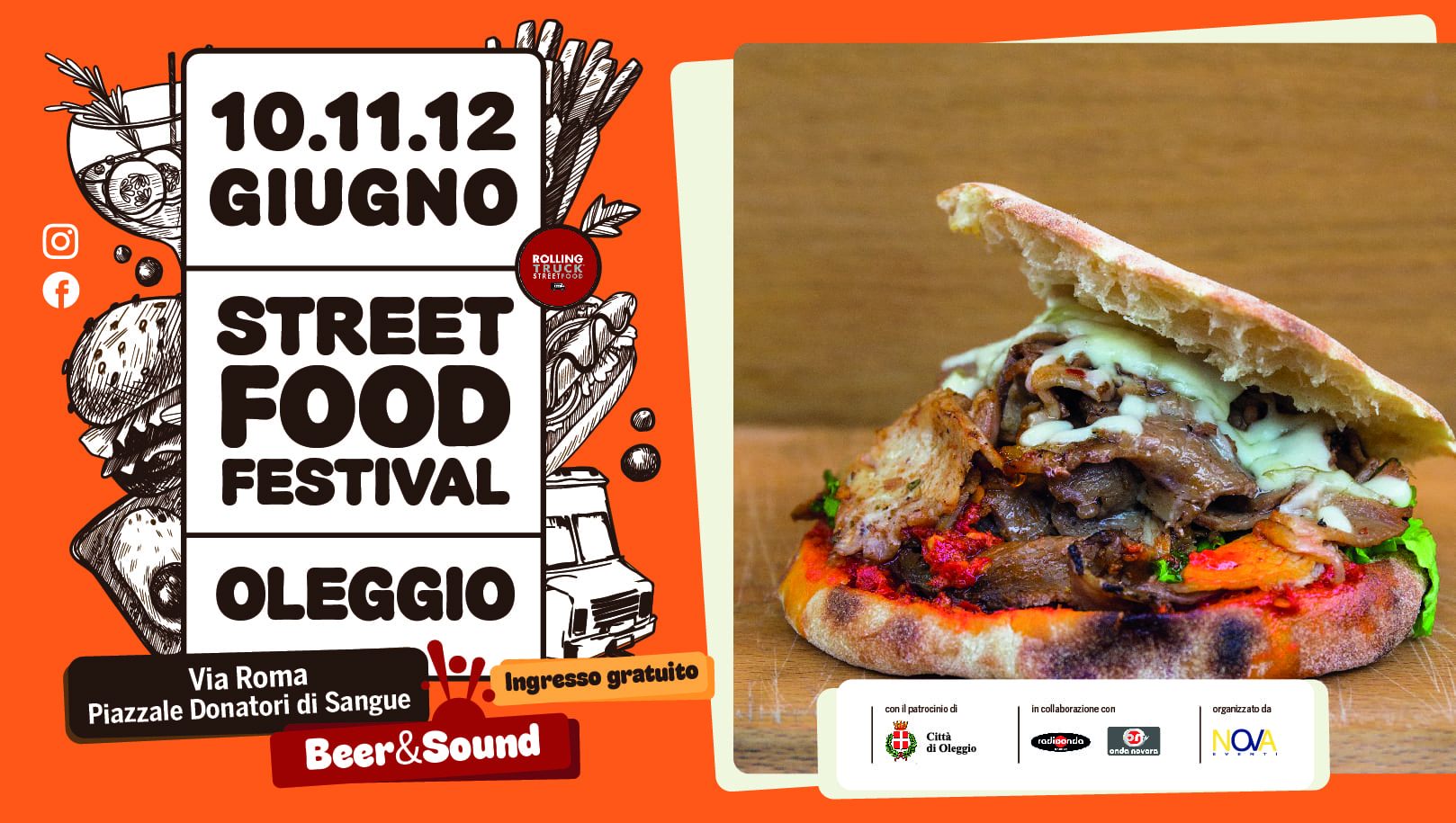 Locandina Evento Rolling Truck Street Food Evento fieristico Rolling Truck Street Food nella località Oleggio
